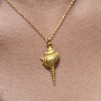 Coralia Coastal Muse Shell Pendant Necklace (Gold Vermeil)
					