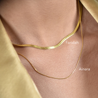 Faridah Gold Snake Chain Necklace (Solid Sterling Silver)
					