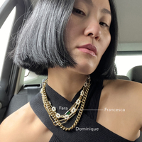 Fara Dual Gold Chain Necklace / Choker
					