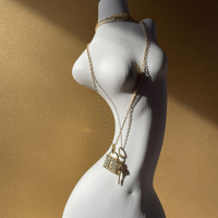 Key To My Heart Diamante Padlock Necklace 
					