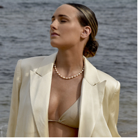 Elara Pink Cultured Pearl Necklace
					