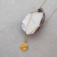 She Is Pisces Artisan 24K Gold Zodiac Pendant Necklace
					