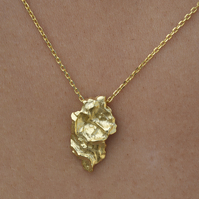 Artemisa Artisan Sculptural Pendant Necklace (Gold)
					