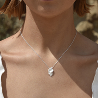 Artemisa Artisan Sculptural Pendant Necklace (Silver)
					