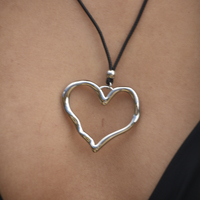 Mason Sculptured Heart Pendant Necklace (Silver)
					