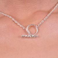 Ebba Silver Bar Pendant Necklace
					