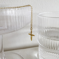 Faith Textured Cross Pendant Necklace (Gold)
					