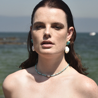 Micki Facet Turquoise Pearl Pendant Necklace / Choker
					