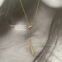 Priscilla Modern Fine Drop Necklace (Gold)
					