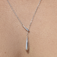 Priscilla Modern Fine Drop Necklace (Silver)
					
