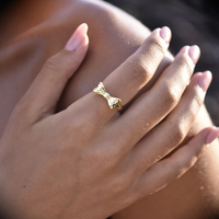 Elvie Artisan Bow Open Ring (Gold Vermeil)
					