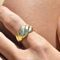Aveline Gold Vermeil Croissant Open Ring
					