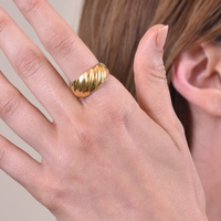 Lux Gold Vermeil Croissant Open Ring
					