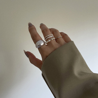 Elvera Modern Dome Open Ring - Silver
					