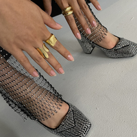 Chanelle Luxury Twin Dome Open Ring 
					