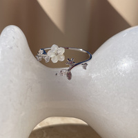 Bryony Artisan Fine Floral Open Ring
					