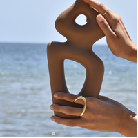 Solana Art Deco Finger Lock Open Ring (Gold Vermeil)
					