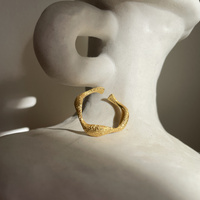 Isaline Textured Wavy Open Ring (Gold)
					