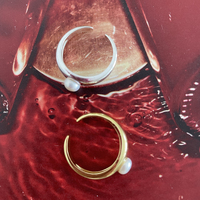 Adalene Simplicity Pearl Open Ring (Gold)
					