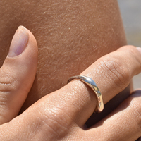 Bay Sculpture Silver Open Ring
					