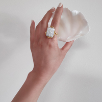 Lorenza Gold Filled Pearl Open Ring
					