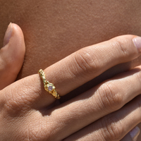 Violette Artisan Textured Zircon Open Ring 
					