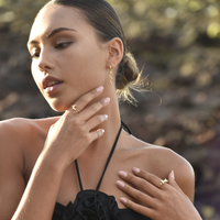 Chandra Artisan Crescent Moon Open Ring (Gold Vermeil)
					