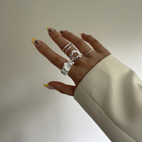 Cilla Artsy Textured Silver Open Ring
					