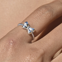 Tilda Artisan Bow Tie Open Ring (Silver)
					