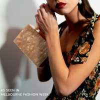 Lorena Artsy Resin Clutch (Neutral Shimmer)