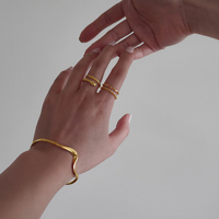 Elora Artisan Gold Vermeil Solid Bangle 
					