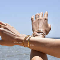 Solstice Artisan Solid Wavy Bangle (Gold Vermeil)
					