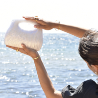 Elka Artsy Resin Clutch (Pearl White)