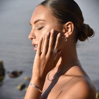 Fossette Artisan Textured Bangle (Silver)
					