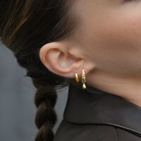 Jaune Textured Teardrop Huggie Earrings (Gold)