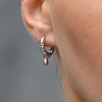 Jaune Textured Teardrop Huggie Earrings (Silver)