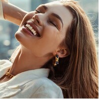 Donatella 22K Natural Raw Sapphire Earrings