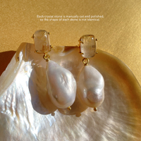 Reverie Rutilated Quartz Baroque Pearl Earrings
					
