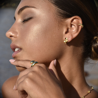 Flori Artisan Beaded Cuff Earring (Single Piece Gold)