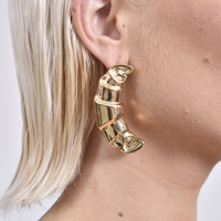 Louane Croissant Statement Earrings (Gold) 