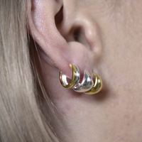 Dori Artsy Chic Dainty Bowl Earrings (Silver)