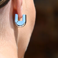 Luma Solid U Huggie Earrings (Silver)