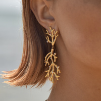 Alvena Coral Statement Earrings