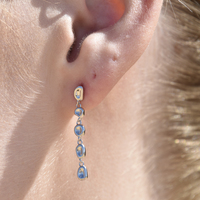 Aka Dainty Sculptural Pebble Drop Earrings (Silver)