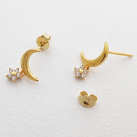 Gemma Gold Filled Dainty Moon Earrings