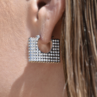 Victoire Diamante Baguette Bag Earrings
					