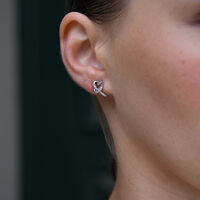Amoris Diamante Knot Stud Earrings (Silver)