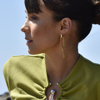 Daniella Twin Loop Chain Drop Earrings
					