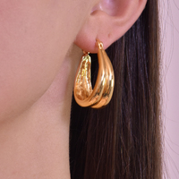 Valletta 24K Double Rim Hoop Earrings
					