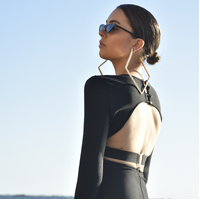 Drama Oversized Pearl Square Earrings (Pair)
					